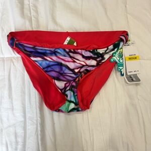 Red and Multicolor Bikini Bottom